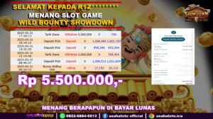 Bukti jp kemenangan slot game wild bounty showdown 31 mei 25