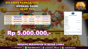 Bukti jp kemenangan game head n tail 01 juni 25